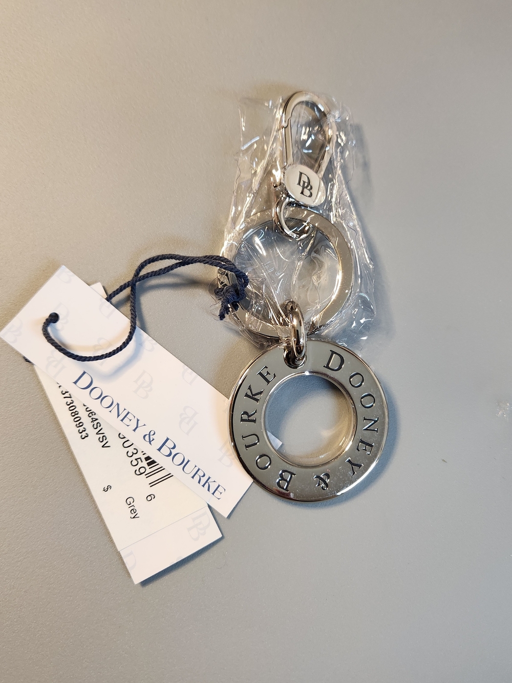 Dooney & Bourke Silver-Tone Circular Key Fob